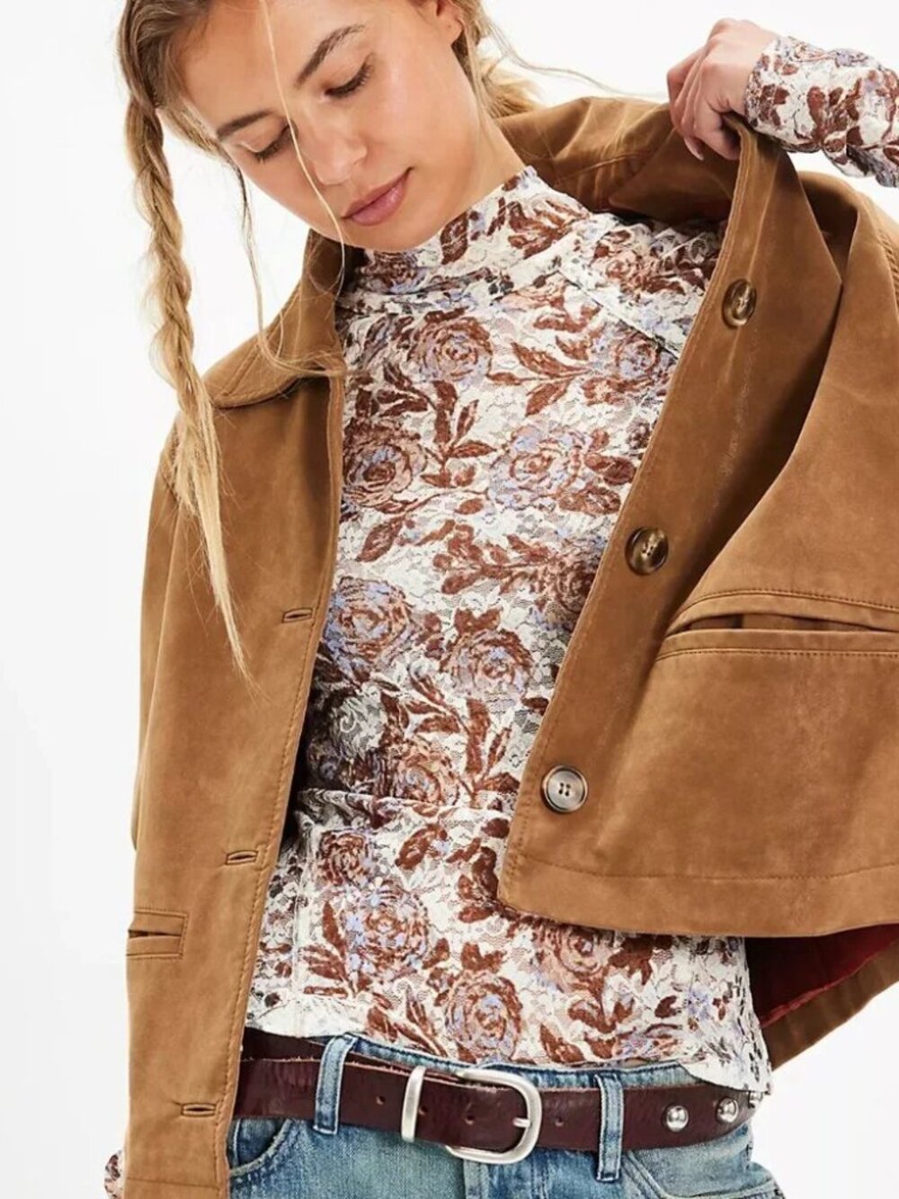 Lyric Sheer Lace Long Sleeve Turtleneck Top